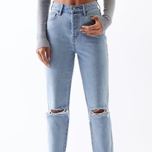 PACSUN light wash high rise straight leg jeans